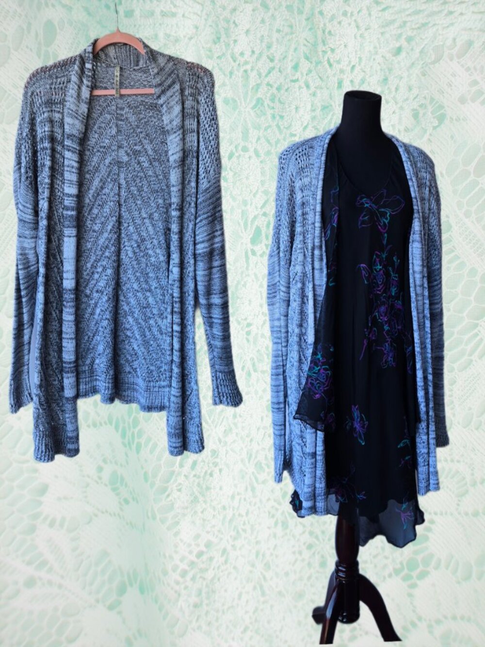 Leo & Nicole Dove Grey Open Front Cardigan